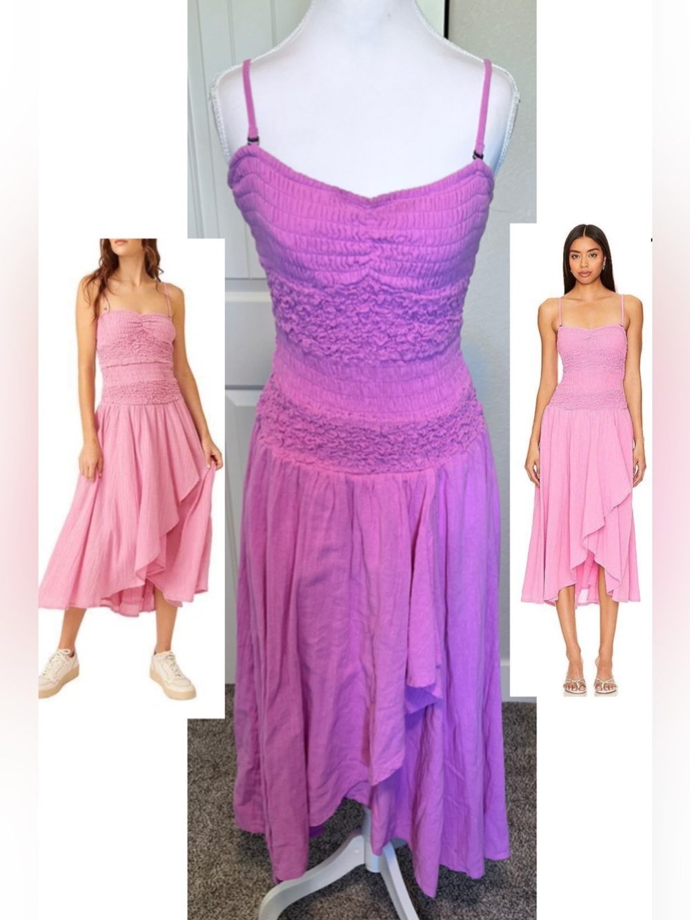 Free People Sparkling Moment Midi Dress in Sugar Magnolia Sz Medium